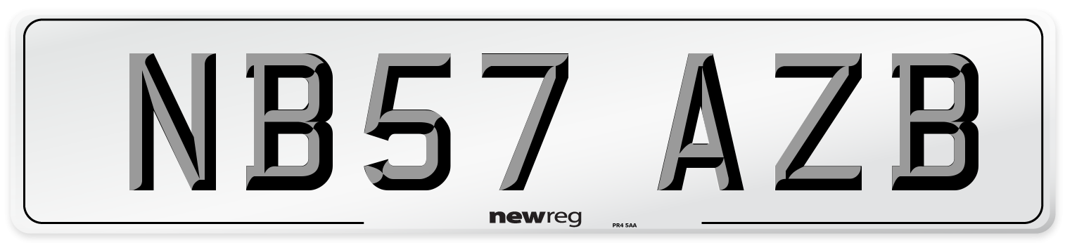 NB57 AZB Number Plate from New Reg
